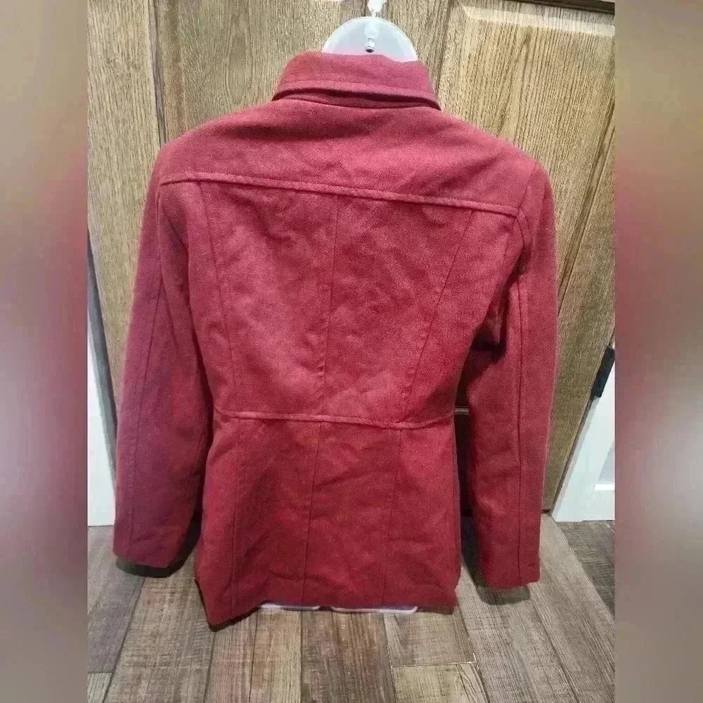 Rampage Sz Medium Burgundy Toggle Button Womens Coat Jacket Blazer NWT - Picture 4 of 7